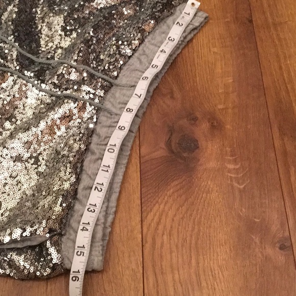 SALE. SILVER SEQUIN ANKLE JOGGERS 1 left - Picture 8 of 8